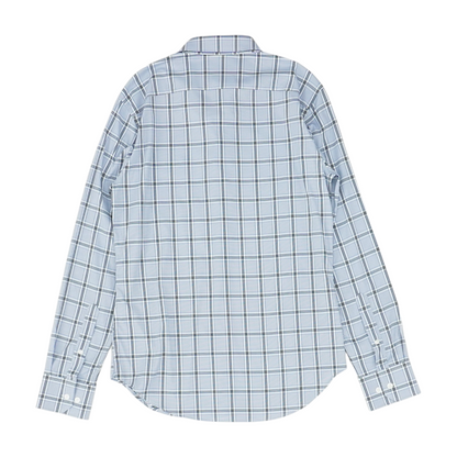 Blue Plaid Long Sleeve Button Down