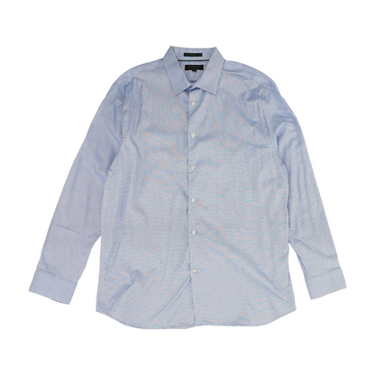 Blue Solid Long Sleeve Button Down