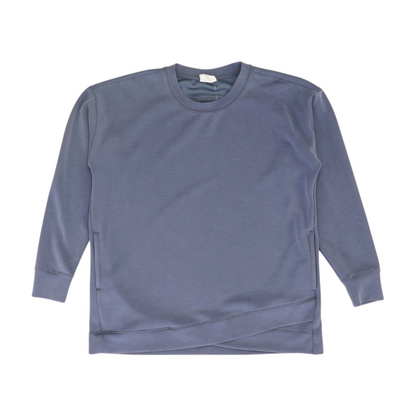 Blue Solid Sweatshirt Pullover