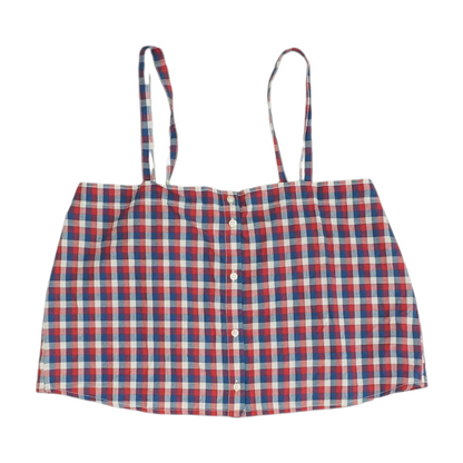 Red Check Cropped Blouse