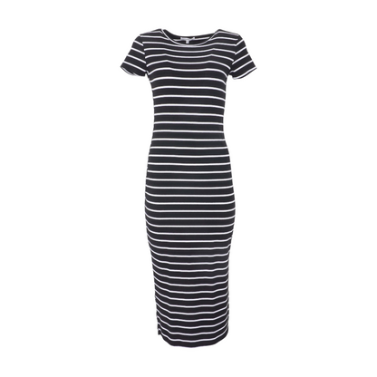Black Striped Midi Dress