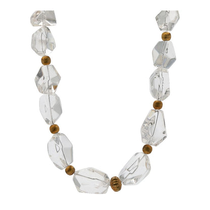 Gold Tone And Clear Beaded Necklace