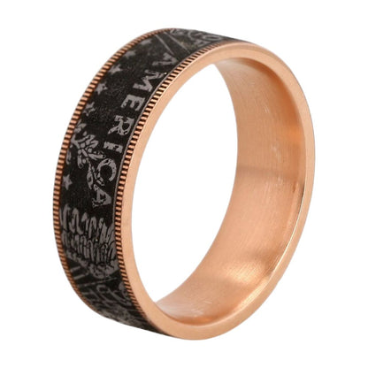 14K Rose Gold The Kennedy Comfort Fit Band With Grey Tantalum