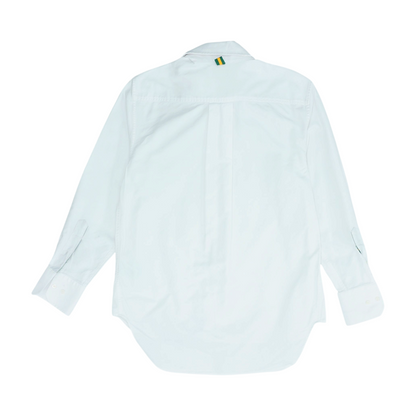 White Solid Long Sleeve Button Down