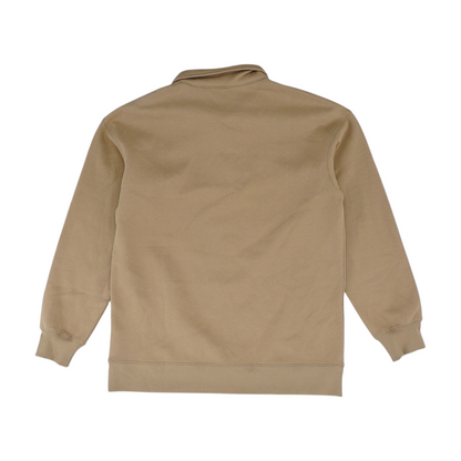 Beige Solid 1/4 Zip Pullover