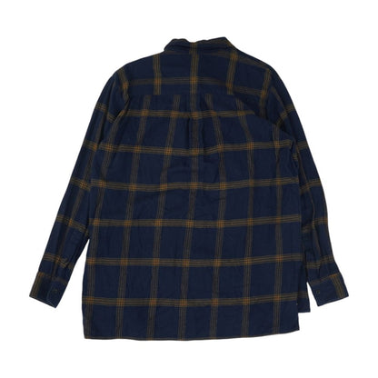 Navy Plaid Flannel Button Down
