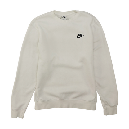 White Solid Sweatshirt Pullover