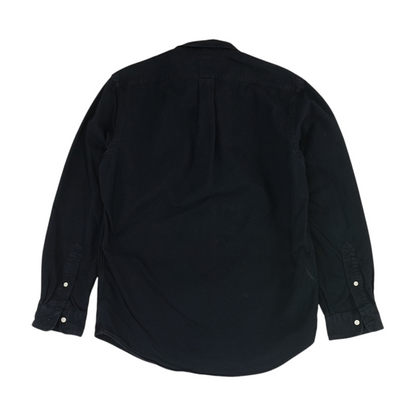 Black Solid Long Sleeve Button Down