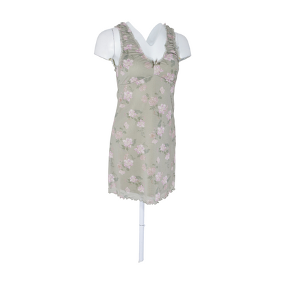 Green Floral Mini Dress