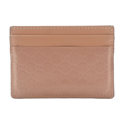 Pink Microguccissima Signature Leather Card Case
