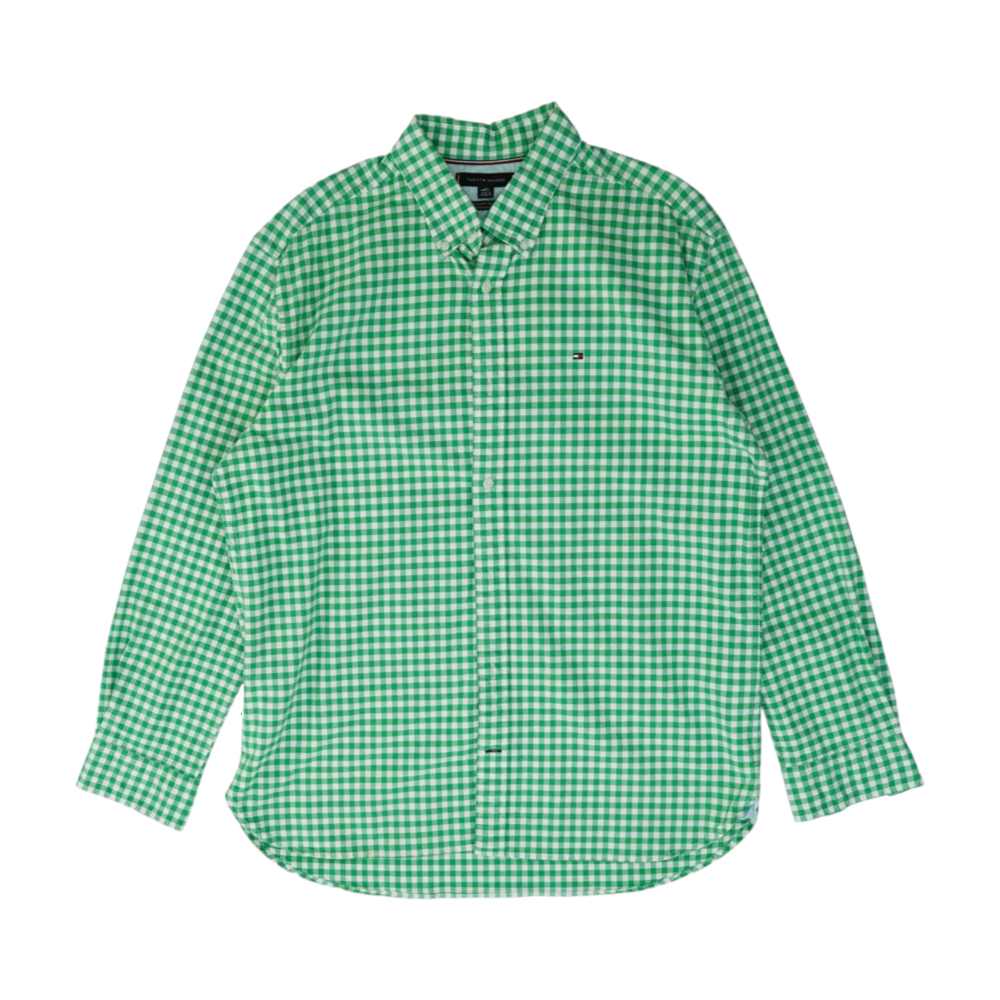 Tommy Hilfiger Green Check Long Sleeve Button Down – Image 1