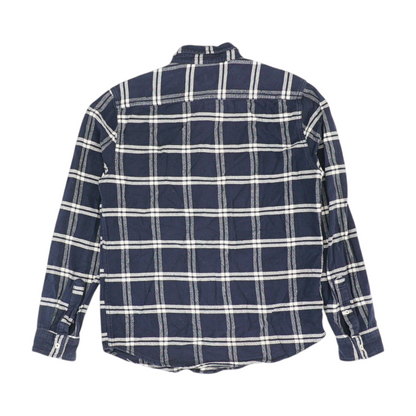 Navy Plaid Flannel Button Down
