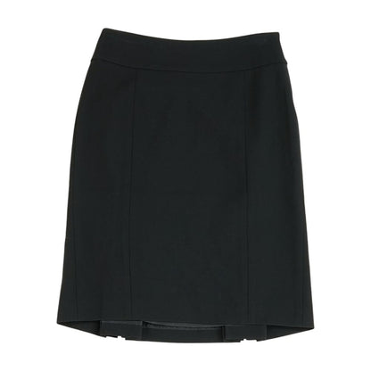 Black Solid Midi Skirt