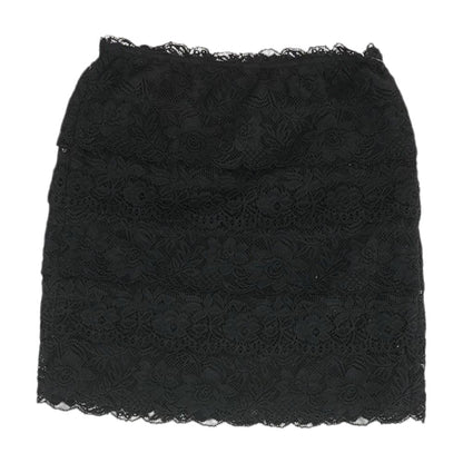 Black Solid Mini Skirt