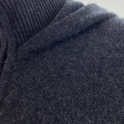 Navy Cashmere Zip Cardigan