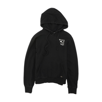 Black Solid Hoodie Pullover
