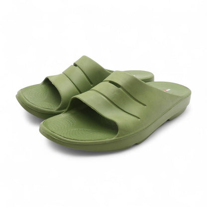 Green Casual Slide Sandals