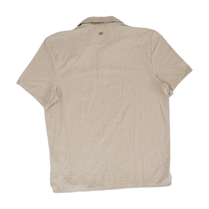 Beige Solid Short Sleeve Polo