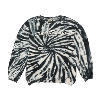 Black Tie-Dye Sweatshirt Pullover