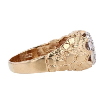 1/10 ctw 10K Two-Tone Gold Diamond Statement Ring