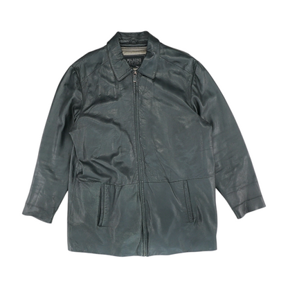 Black Solid Leather Jacket