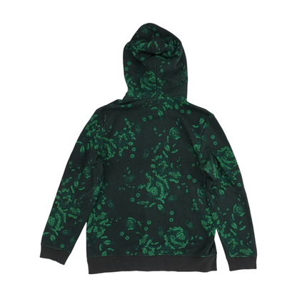 Green Floral Hoodie Pullover