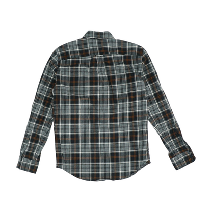 Gray Plaid Flannel Button Down