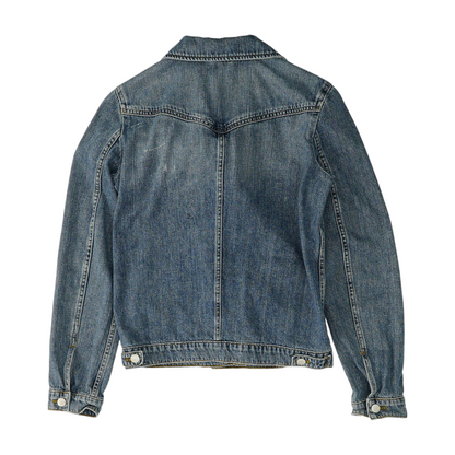 Blue Solid Denim Jacket