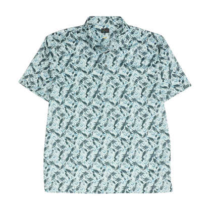 Blue Tropical Short Sleeve Polo