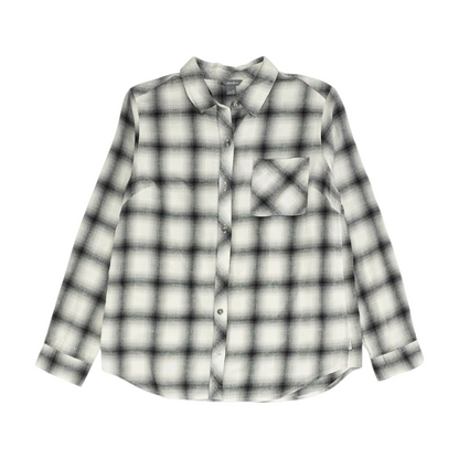 White Check Flannel Button Down