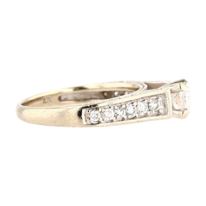 14K White Gold Diamond Princess Cut Solitaire Engagement Ring