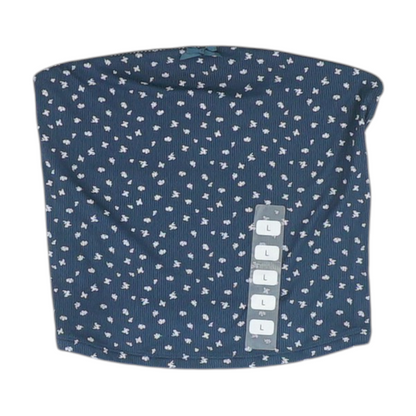 Navy Floral Cropped Blouse