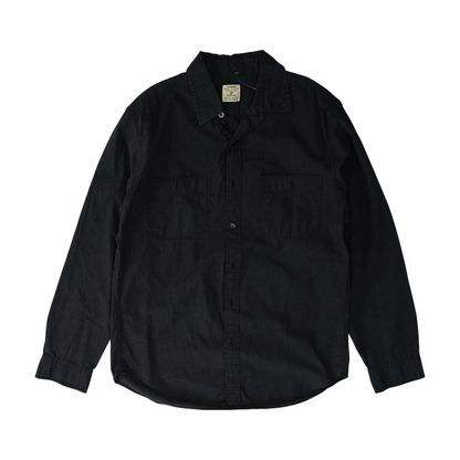 Navy Solid Long Sleeve Button Down