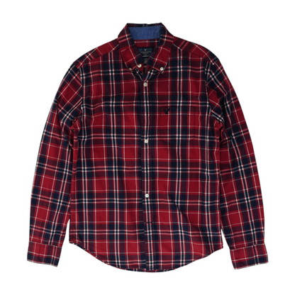 Red Plaid Long Sleeve Button Down