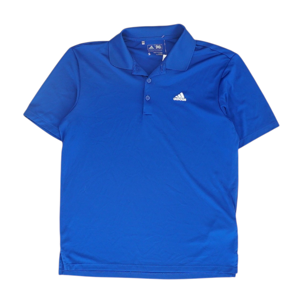Blue Solid Short Sleeve Polo
