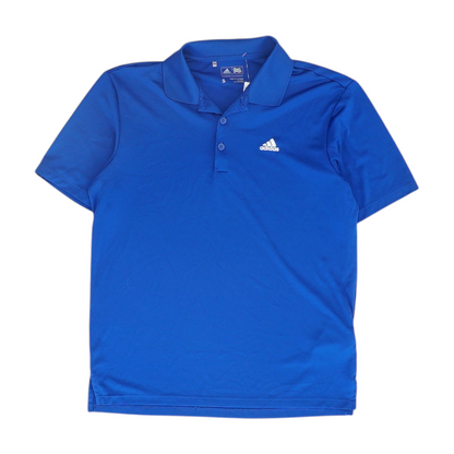 Blue Solid Short Sleeve Polo