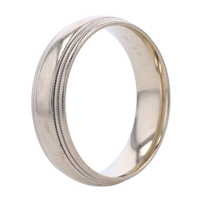 14K White Gold Band Ring