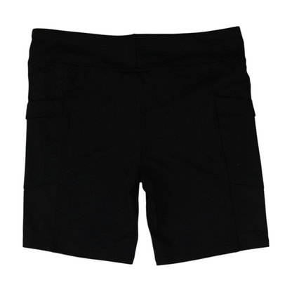 Black Solid Active Shorts