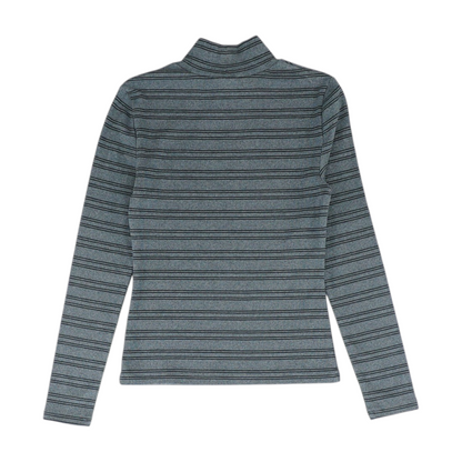 Gray Striped Pullover Sweater
