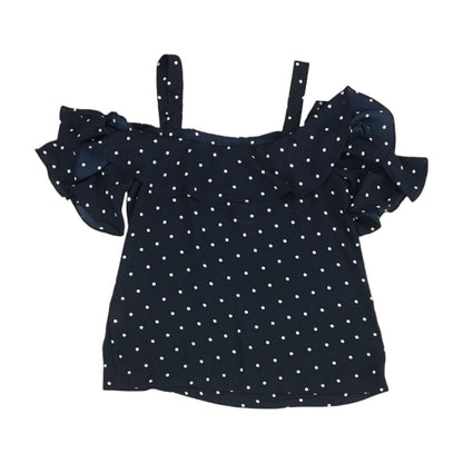Navy Polka Dot Sleeveless Blouse