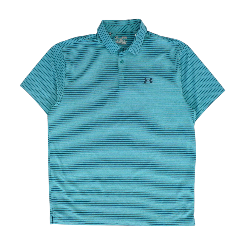 Green Striped Short Sleeve Polo