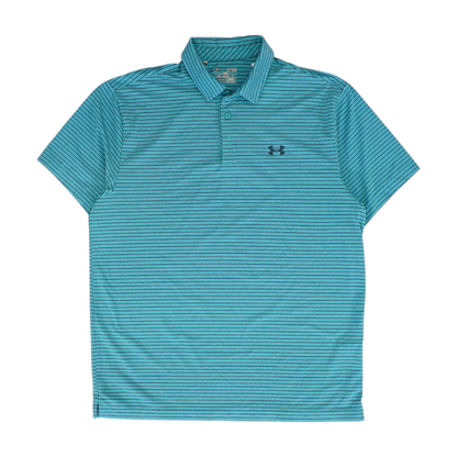 Green Striped Short Sleeve Polo