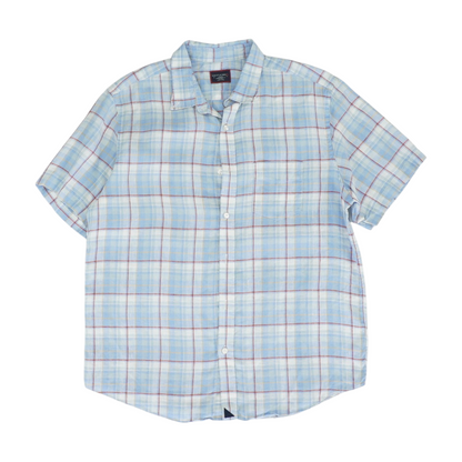 Blue Check Short Sleeve Button Down