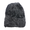 Black Persian Lamb Fur Ballcap Trimmed With Lamb Leather