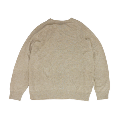 Beige Argyle Pullover Sweater
