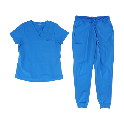 Blue Solid Pant Set