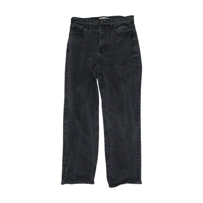 Black Solid Straight Leg Jeans