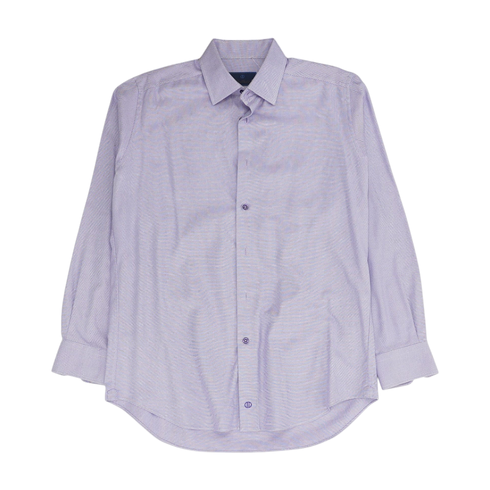 Purple Solid Long Sleeve Button Down