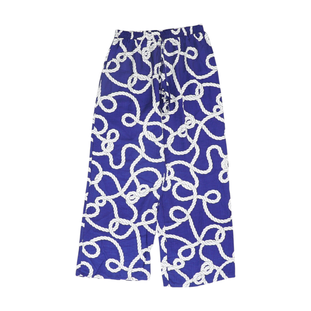 Blue Print Wide Leg Pants