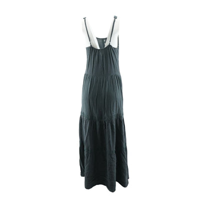 Gray Solid Midi Dress